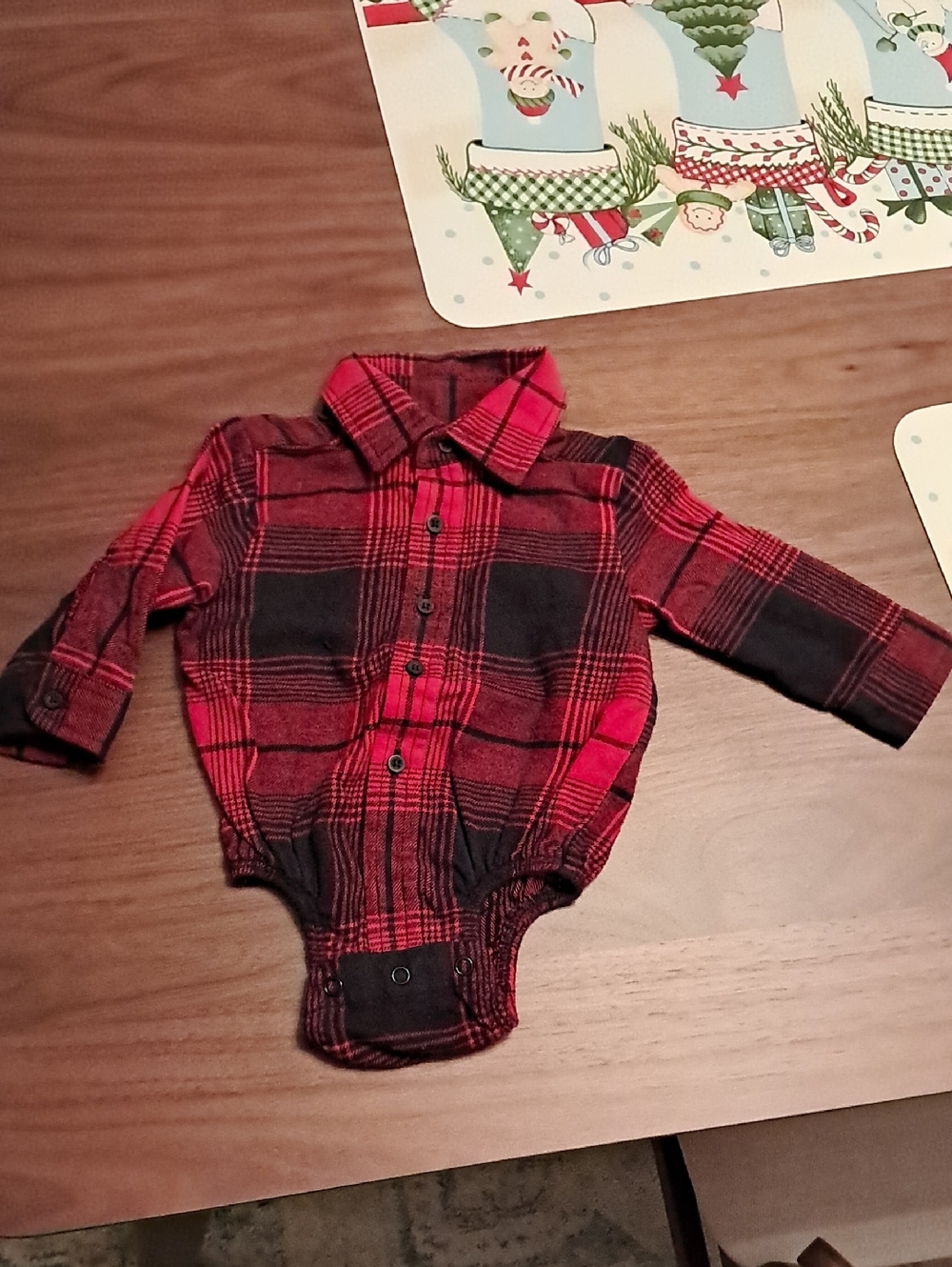 Bass Pro Shops Red and Black Plaid Long-Sleeve Baby Bodysuit